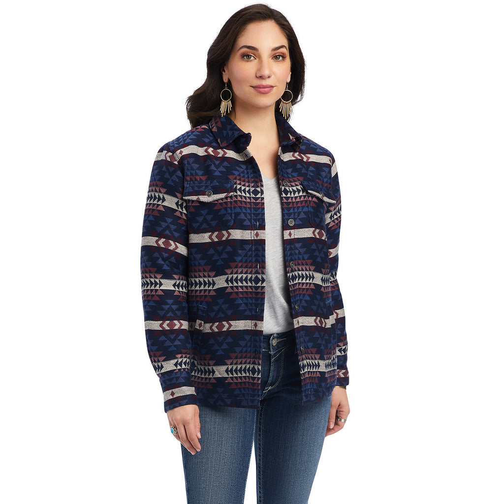 Ariat Womens R.E.A.L. Shacket Shirt Jacket (10041576) Mountain Peak Jacquard [SD]