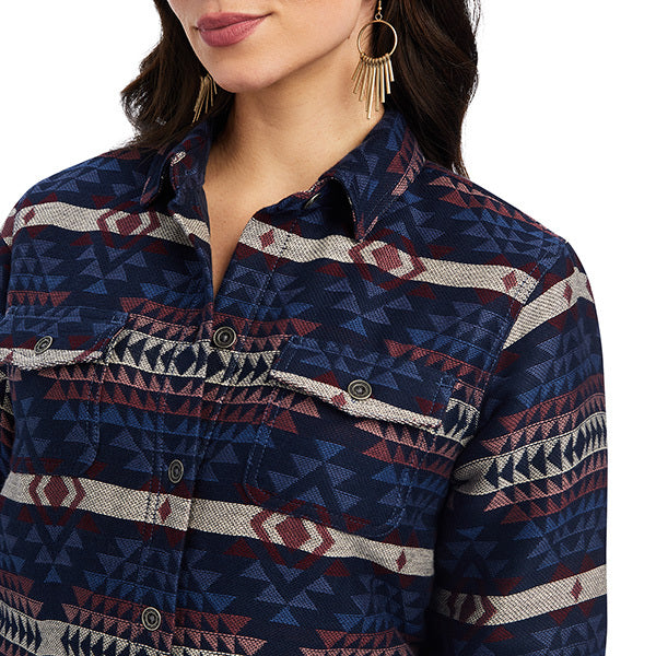 Ariat Womens R.E.A.L. Shacket Shirt Jacket (10041576) Mountain Peak Jacquard [SD]