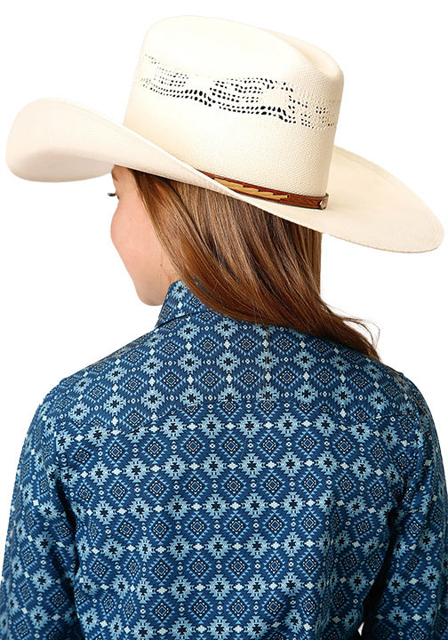 Roper Girls West Made Collection L/S Shirt (80064309) Print Blue [GD]