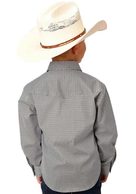 Roper Boys Amarillo Collection L/S Shirt (30225027) Print Green [GD]