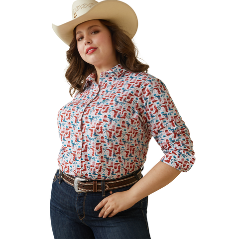 Ariat Womens REAL Kirby Stretch L/S Shirt (10043477) Blazin Boots [SD]