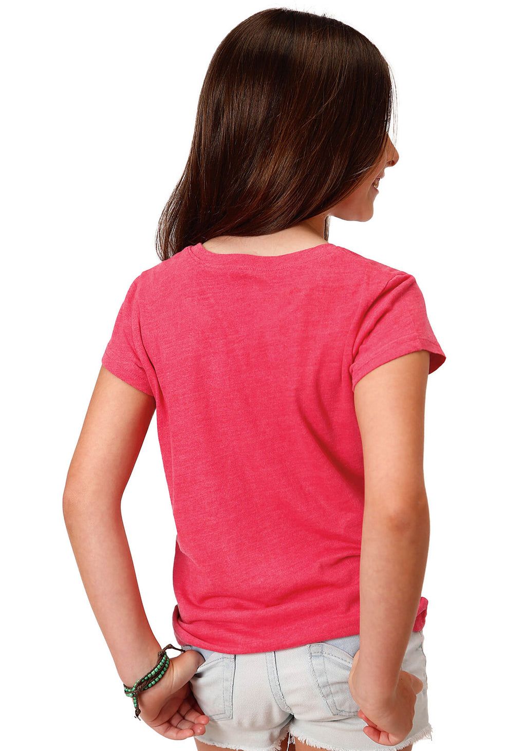 Roper Girls Five Star Collection S/S Tee (9513471) Solid Pink [SD]