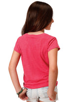 Roper Girls Five Star Collection S/S Tee (9513471) Solid Pink [SD]