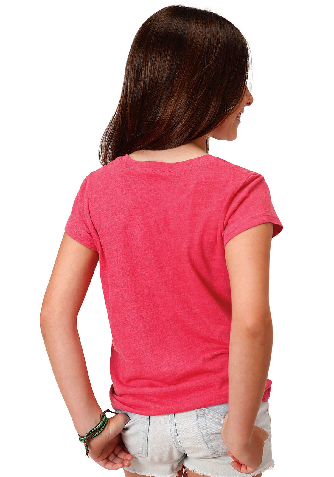 Roper Girls Five Star Collection S/S Tee (9513471) Solid Pink [SD]
