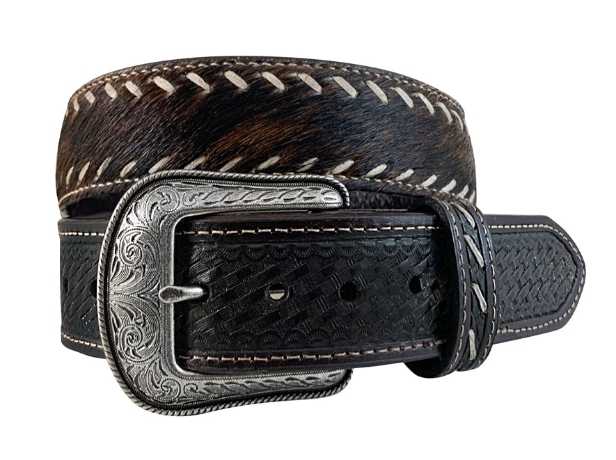 Roper Mens 1.1/2" Hair on Hide with Lacing Belt (8660500) Brown [SD]