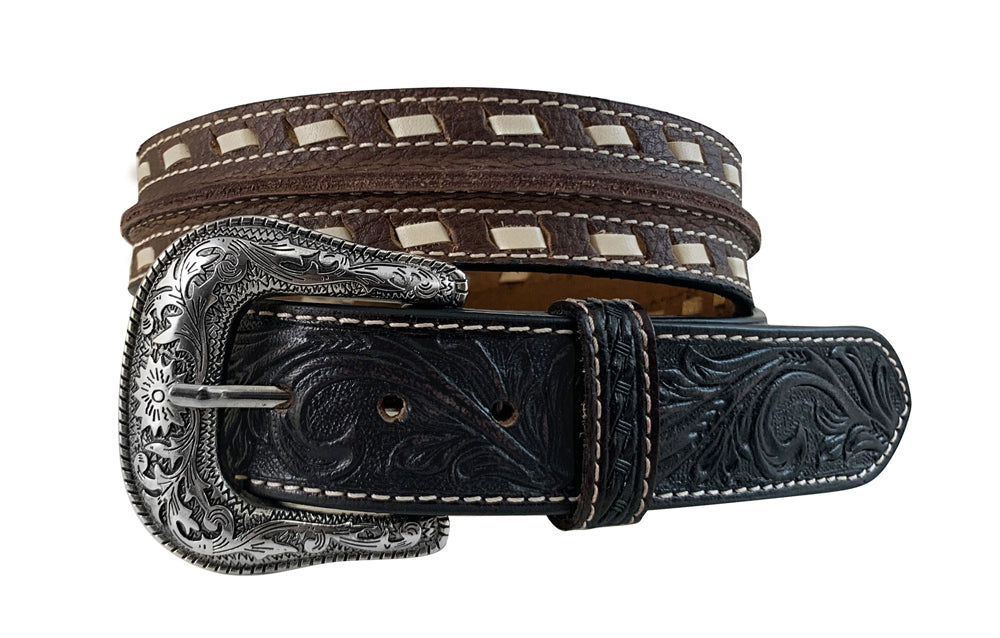 Roper Mens 1.1/2" Buff Milled Genuine Leather Belt (8661500) Brown [SD]