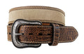 Roper Mens 1.1/2" Genuine Suede Inlay WTH Truscan Bambino Leather End Tabs Belt (8665500) Brown [SD]