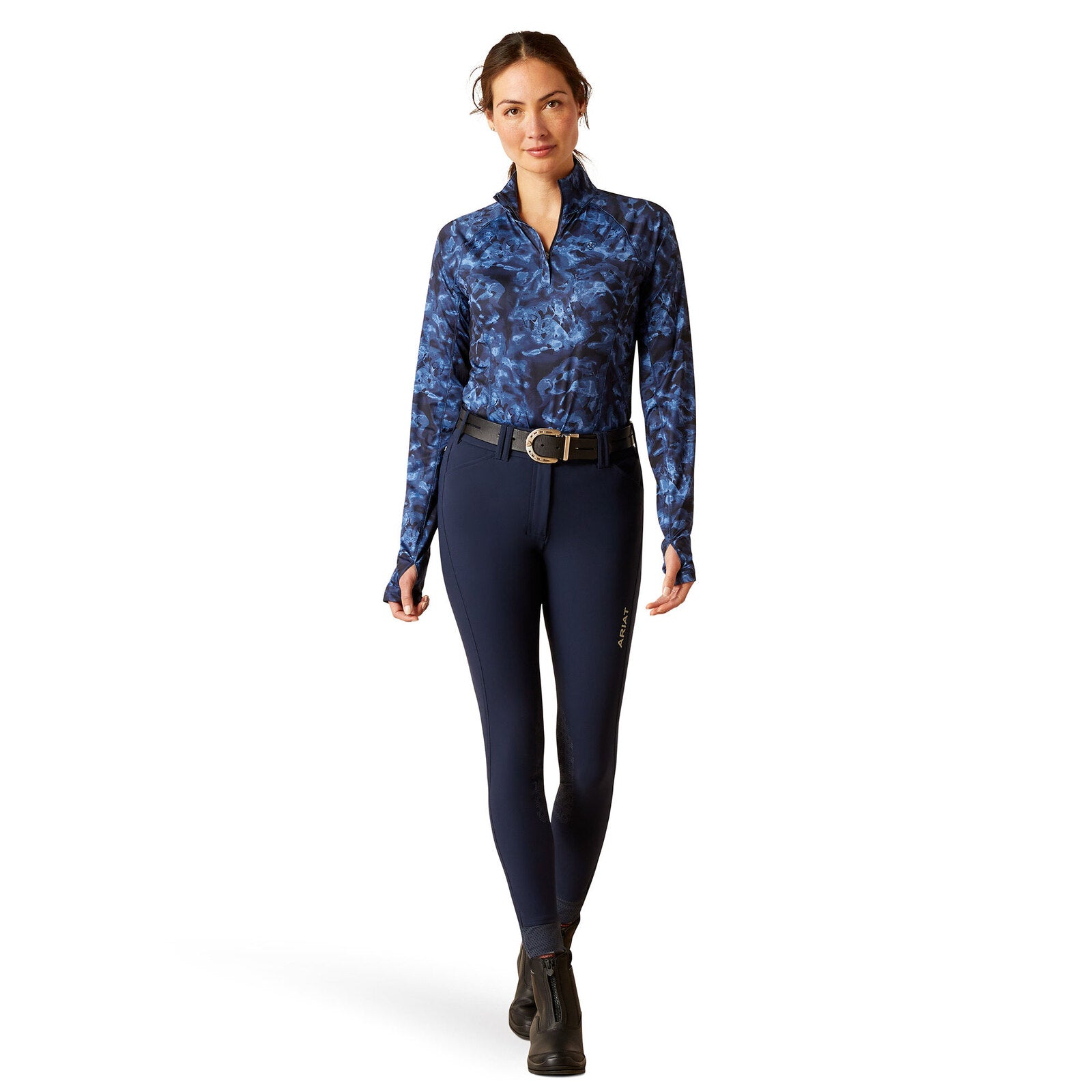 Ariat Womens Lowell 2.0 1/4 Zip Skivvy (10046602) Stormy Skies [SD]