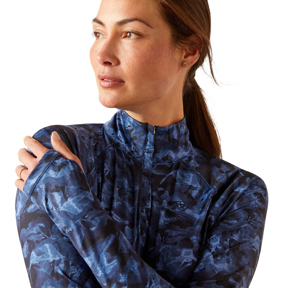 Ariat Womens Lowell 2.0 1/4 Zip Skivvy (10046602) Stormy Skies [SD]