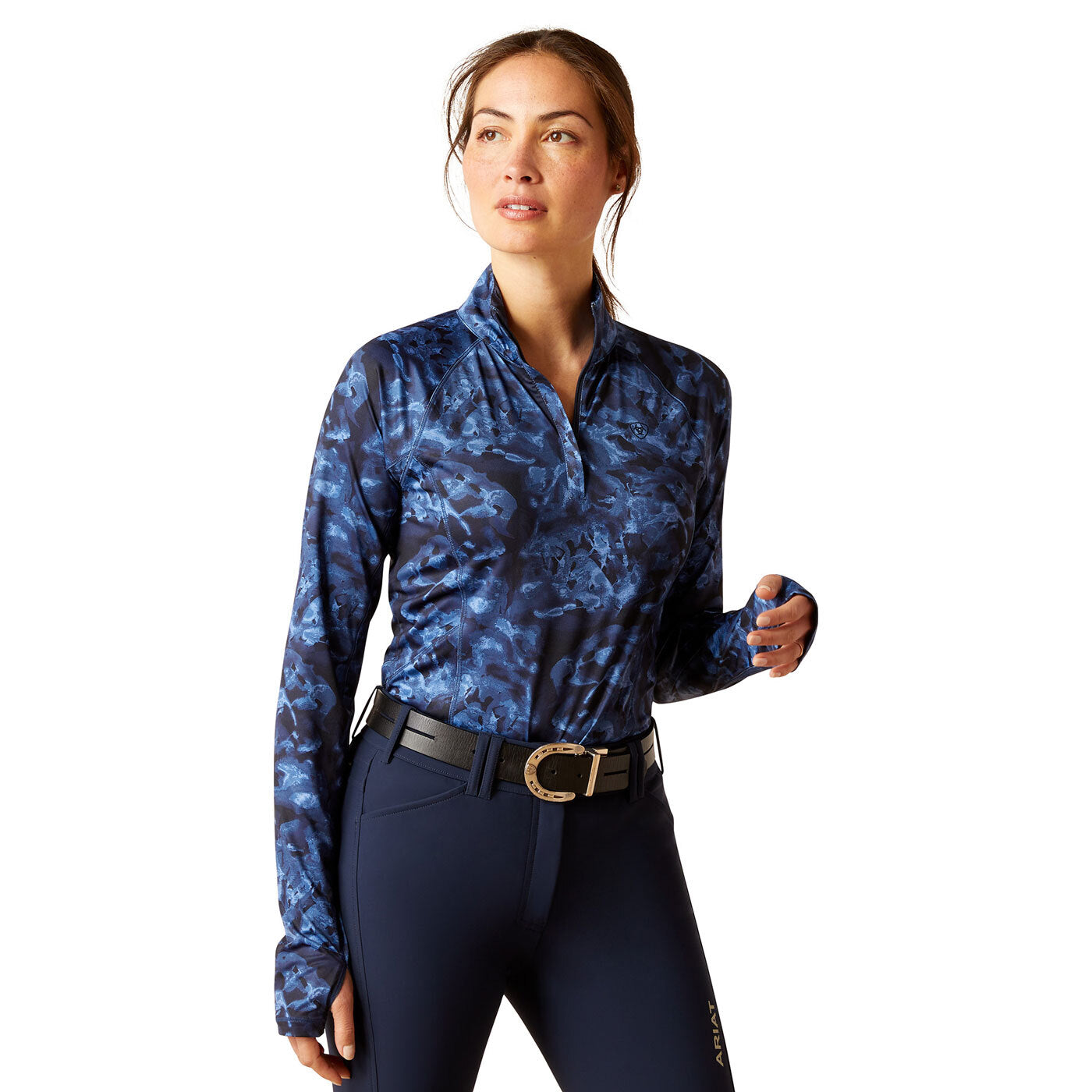 Ariat Womens Lowell 2.0 1/4 Zip Skivvy (10046602) Stormy Skies [SD]