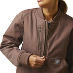 Ariat Womens Rebar Duracanvas Bomber Jacket (10046382) Peppercorn [GD]