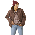 Ariat Womens Rebar Duracanvas Bomber Jacket (10046382) Peppercorn [GD]