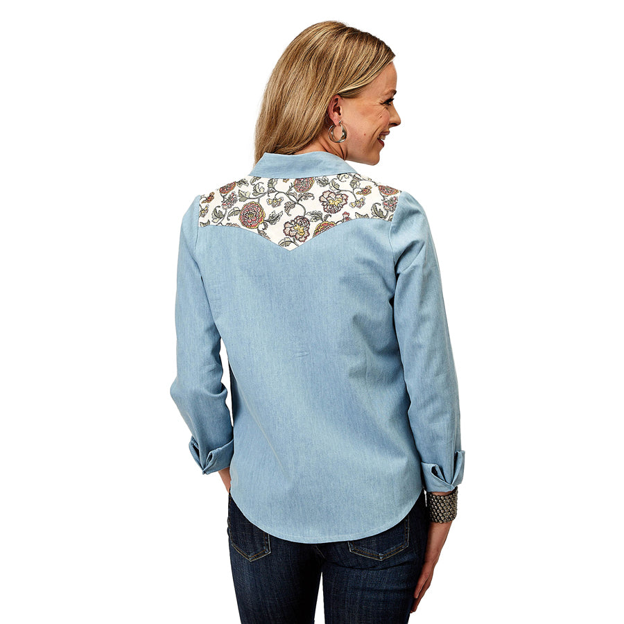 Roper Women Studio West Collection L/S Shirt (50594065) Solid Blue [SD]
