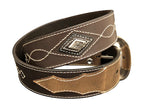 Roper Mens 1 1/2" Bridle Leather Western Stitch Design Belt (9536500) Brown [SD]