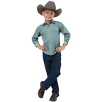 Roper Boys Amarillo Collection L/S Print Shirt (30225030) Grey [GD]