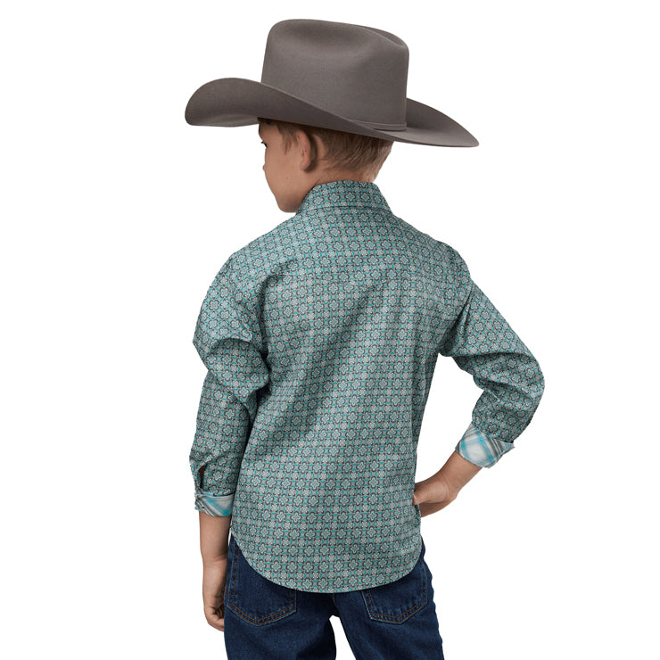 Roper Boys Amarillo Collection L/S Print Shirt (30225030) Grey [GD]