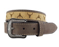 Roper Boys 1.1/4" Leather Steer Head Belt (1779300) Brown Embroidery [SD]