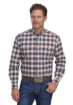 Roper Mens Amarillo Collection L/S Shirt (01378700) Plaid Brown