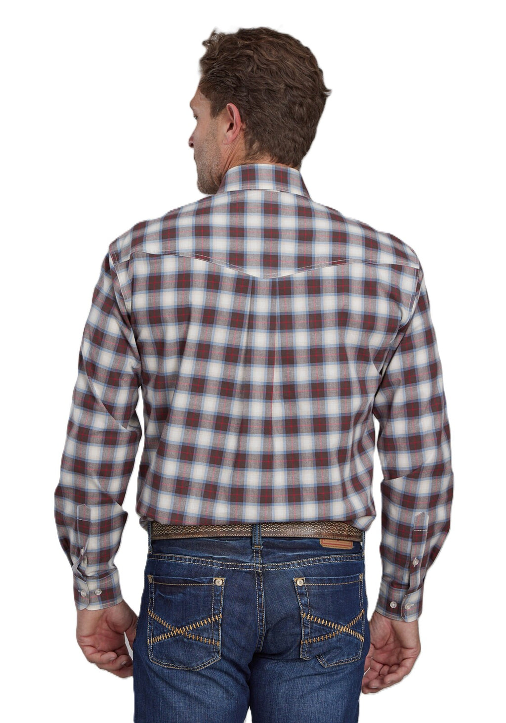 Roper Mens Amarillo Collection L/S Shirt (01378700) Plaid Brown