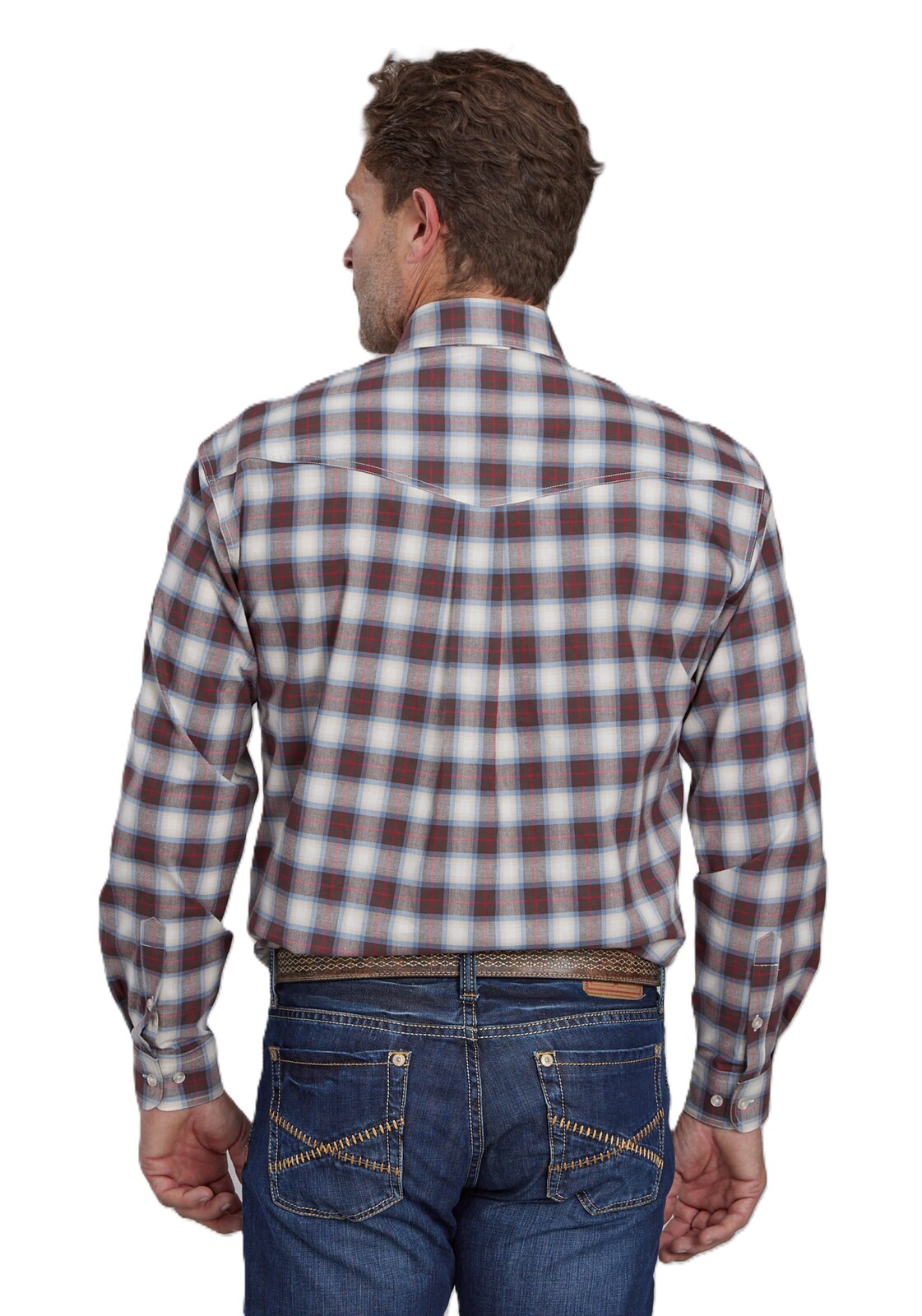 Roper Mens Amarillo Collection L/S Shirt (01378700) Plaid Brown