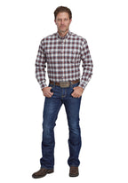 Roper Mens Amarillo Collection L/S Shirt (01378700) Plaid Brown