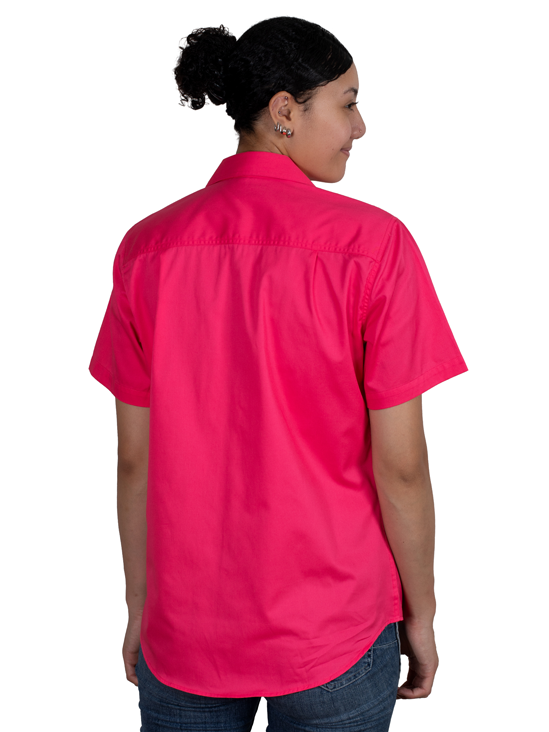 Just Country Womens Maggie S/S Full Button Work Shirt (50504HPK) Hot Pink