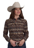 Roper Womens West Made Collection L/S Shirt (50067637) Print Brown [SD]