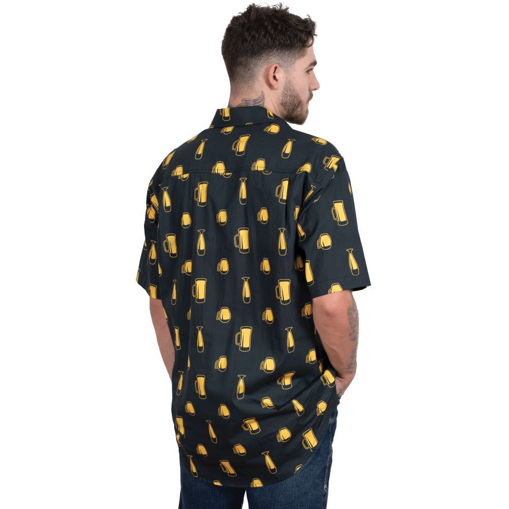 Just Country Mens Jordan S/S Full Button Print Shirt (MWSSR240) Black Ale [SD]