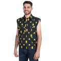 Just Country Mens Logan Half Button Sleeveless Print Shirt (MWNSR240) Black Ale [SD]