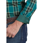 Roper Mens Amarillo Collection L/S Shirt (01378036) Plaid Green