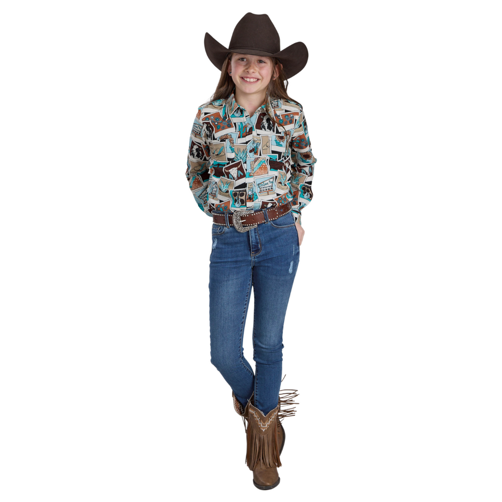 Roper Girls Five Star Collection L/S Print Shirt (80590184) Multi [SD]