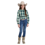 Roper Girls Amarillo Collection L/S Print (80278035) Plaid Brown [SD]