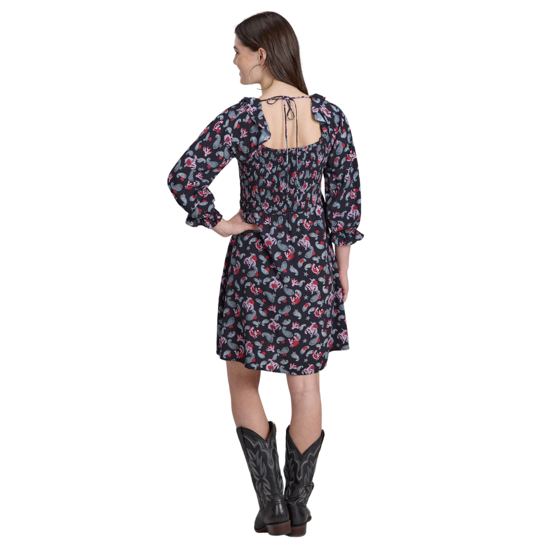 Roper Womens Five Star Collection 3/4 Sleeve Dress (57590187) Print Black [SD]