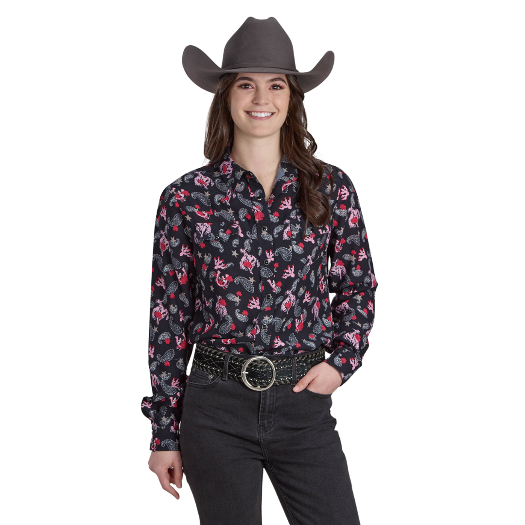 Roper Womens Five Star Collection L/S Shirt (50590187) Print Black [SD]