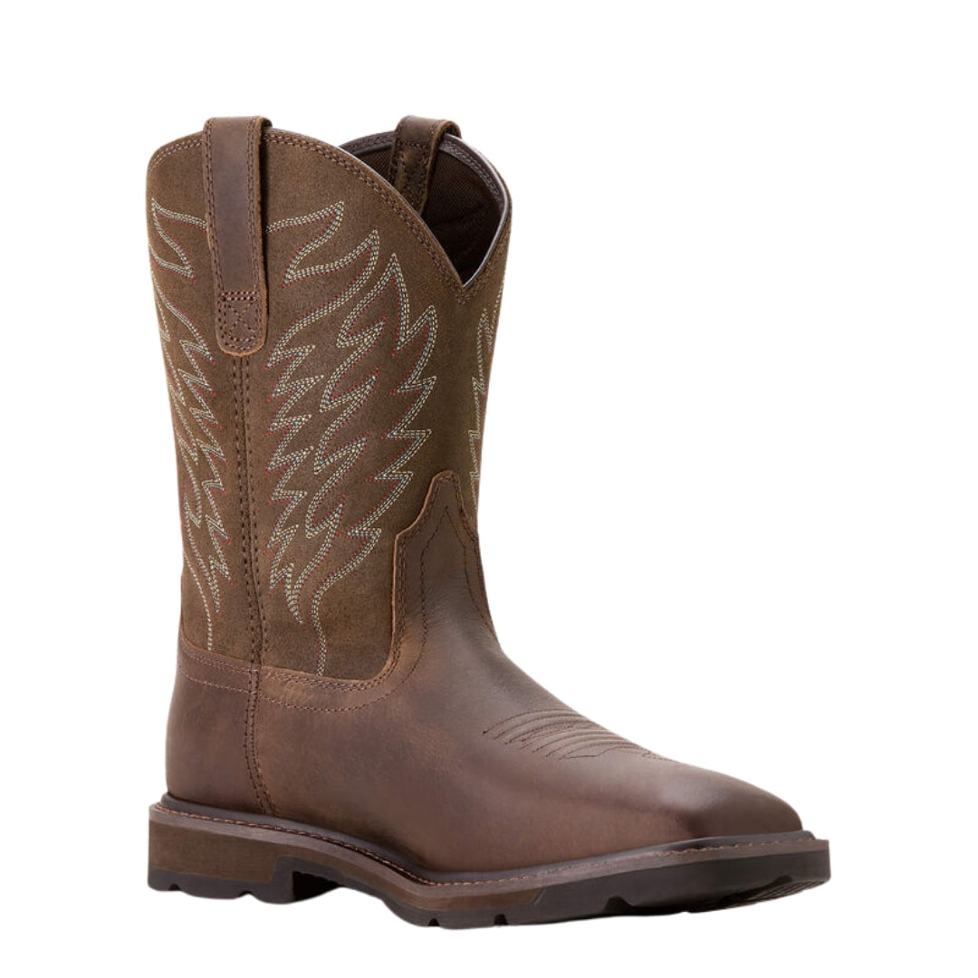 Ariat Work Range Mens Groundbreaker Wide Square Toe Western Boots (10020059) Brown