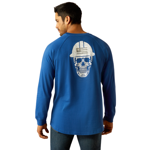 Ariat Mens Rebar Cotton Strong Roughneck L/S Tee (10052837) Glacier Blue [SD]