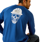 Ariat Mens Rebar Cotton Strong Roughneck L/S Tee (10052837) Glacier Blue [SD]