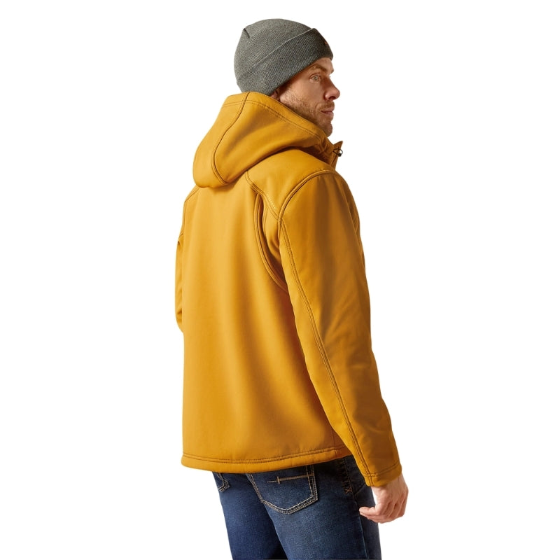 Ariat Mens Rebar Sherpa Stretch Canvas Softshell Jacket (10052430) Golden Brown