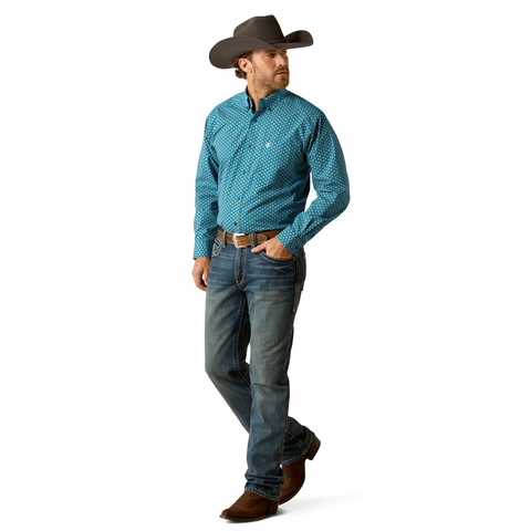 Ariat Mens Petey L/S Shirt (10053923) Dark Teal