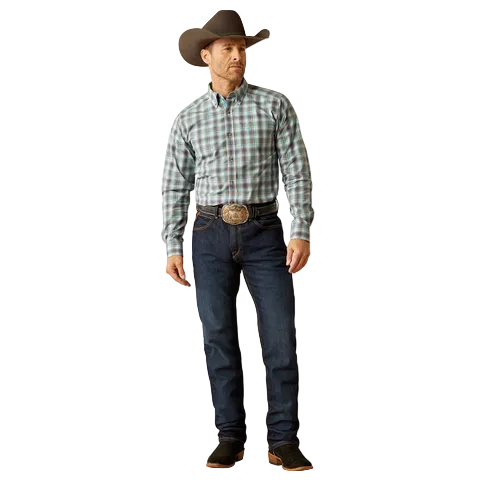 Ariat Mens Pro Series Piers Fitted L/S Shirt (10053922) Teal