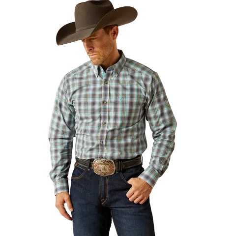 Ariat Mens Pro Series Piers Fitted L/S Shirt (10053922) Teal