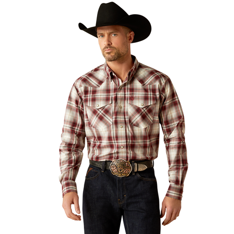 Ariat Mens Pro Series Walt L/S Snap Shirt (10053913) Red