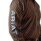 Ariat Mens Team Oak L/S Shirt (10054056) Brown/Light Blue