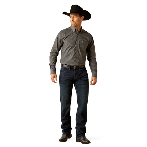 Ariat Mens Team Obi Fitted L/S Shirt (10054052) Black/Green