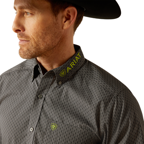Ariat Mens Team Obi Fitted L/S Shirt (10054052) Black/Green
