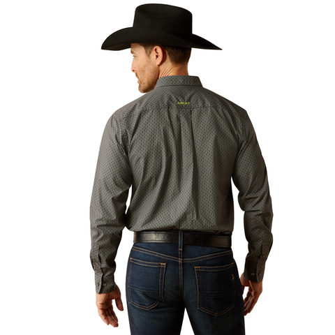 Ariat Mens Team Obi Fitted L/S Shirt (10054052) Black/Green