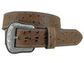 Roper Mens 1.1/2" Genuine Leather Belt (8682500B) Cocoa Brown/Ostrich Print