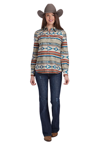 Roper Womens West Made Collection L/S Shirt (50067252) Print Brown [SD]