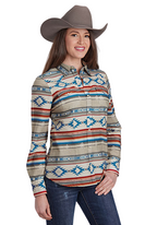 Roper Womens West Made Collection L/S Shirt (50067252) Print Brown [SD]