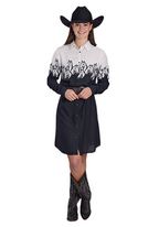 Roper Womens Five Star Collection L/S Dress (57590090) Print Black [SD]